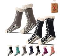Ultra-thick Cashmere Slipper Home Socks, Cashmere Socks for Women, Soft Fuzzy Winter Non Slip Slipper Socks