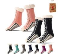 Ultra-thick Cashmere Slipper Home Socks, Cashmere Socks for Women, Soft Fuzzy Winter Non Slip Slipper Socks