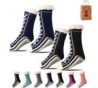Ultra-thick Cashmere Slipper Home Socks, Cashmere Socks for Women, Soft Fuzzy Winter Non Slip Slipper Socks