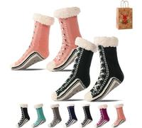 Ultra-thick Cashmere Slipper Home Socks, Cashmere Socks for Women, Soft Fuzzy Winter Non Slip Slipper Socks