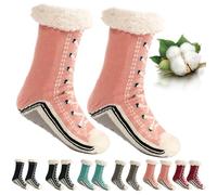 Ultra-Thick Cashmere Slipper Home Socks, Non-Slip Fluffy-Cashmere Slipper Socks for Women, Slipper Socks (pink*1)
