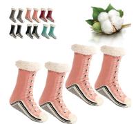 Ultra-Thick Cashmere Slipper Home Socks, Non-Slip Fluffy-Cashmere Slipper Socks for Women, Slipper Socks (pink*2)