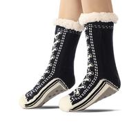 Ultra Thick Cashmere Slipper Socks, Stopper Socks with Non-Slip Nubs, Non-Slip, Fluffy, Warm Cashmere Slipper Socks for Winter, New Year's Eve Gifts