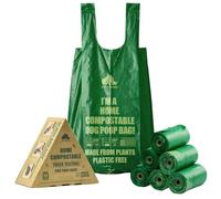 Ultra Thick & Deep RockRhino Dog Poo Bags for Large & XL Dogs, Fits Holder | 4-Layer Interlocked Bottom, Certified Home Compostable | Vanilla Scent, 60 Opaque Odor-Proof Bags, Easy Open Tie Handles