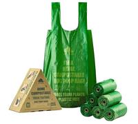 Ultra Thick & Deep RockRhino Dog Poop Bags for Large & XL Breeds | 4-Layer Interlocking Bottom | 100% Home Compostable, 0% Plastic | Vanilla-Scented | 60 Bags, Easy Open Tie Handles, Not for Scooper