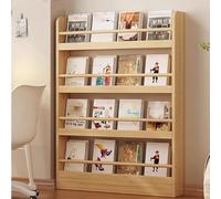 Ultra Thin 10cm Space Saving Bookshelf Tall Wooden Bookcase for Behind Door Narrow Book Shelf for Living Room Bedroom Home Office (80x10x120cm 31.4x3.9x47.2in)