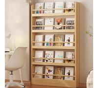 Ultra Thin 10cm Space Saving Bookshelf Tall Wooden Bookcase for Living Room Behind Door Narrow Storage Solution (50 x 10 x 145 cm 19.6 x 3.9 x 57 inches)