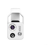 Ultra-Thin 11.5mm Phone Microscope 200X CPL(White) | Built-in 120mAh for battery, 2-4 hours runtime, for usb-c fast charging, wireless operation, freedom from cables