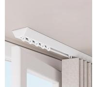 Ultra-Thin 12mm Aluminum Ceiling Curtain Track - 18ft Room Divider Rod with Silent Pulleys Easy Install White Perfect for Sliding Curtains & Space Separation