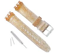 Ultra Thin 16mm Waterproof Silicone Watch Strap Replacement for Swatch, 16mm, No Gemstone