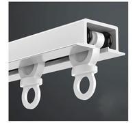 Ultra-Thin 17ft Recessed Ceiling Track Set Pre-Built Single Sliding Rail for Room Dividers & Window Treatments Cuttable Metal System White Finish