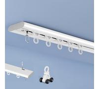 Ultra-Thin 5.6ft Aluminum Curtain Track Set for & Showers Easy Install Sliding Curtain Rod for Open Space Privacy & Stylish (170cm)