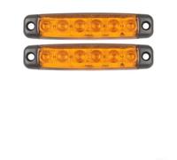 Ultra-Thin 6LED Side Light Bar 12-24V Waterproof(Yellow) | 6 for smd LEDs, amber color, 12-24V wide voltage, side marker for trucks trailers, enhances night visibility