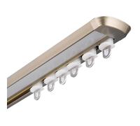 Ultra-Thin 6mm Heavy Duty Silent Aluminium Curtain Track Set for Office & Living Room - 4m (4 x 1m) - Perfect for Bay Windows Champagne Color