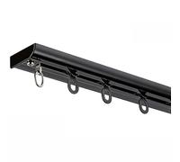 Ultra-Thin 8.5FT Black Aluminum Alloy Sliding Barn Door Track System 2.3-19.7FT Adjustable Rail for Privacy in Open Spaces Easy Installation Modern Design