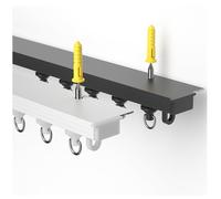Ultra-Thin 90° Corner Bends Rail System - 2m/6.6ft White Sliding Track Set for Seamless Room Dividers Ideal for Living Room & Bedroom Perfect for Bunk Beds