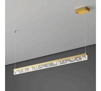 Ultra-Thin Acrylic Pendant Light, Linear Dining Room Chandelier, 35.4" Metal Long Strip Hanging Lamp, LED Suspension Lamps, Nordic Drop Lights for Kitchen Island