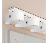 Ultra-Thin Adjustable Ripplefold Curtain Track Set, 3.3ft to 19.7ft, Smooth Sliding Single Rod Ceiling Rail for Curtains, Heavy-Duty, White (120cm)