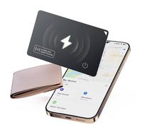 Ultra-Thin Air Tag Wallet Tracker Card 0.07in IP68 Waterproof Bluetooth Tracker for Wallets, Passport, Work with Apple Find My, Wireless Charging, Card Locator iOS Only [Apple MFi Certified]- 3pcs