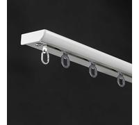 Ultra Thin Aluminium Ceiling Curtain Track Single Rail Ceiling Mount Room Divider 5. (17.4ft) for Living Room Bedroom White Curtain Rod Solution