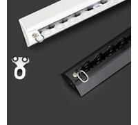 Ultra-Thin Aluminium Curtain Rail for Room Dividers & Curtains Ceiling Mount with Silent Double Axis Wheels Black 280cm - Premium Decorative Solution