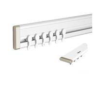 Ultra-Thin Aluminium Curtain Track System 2.9m Ceiling/Wall Mount Sliding Rod with Mute Rollers for Pleated Drapes - Perfect for Home Décor and Space-Saving Solutions