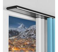 Ultra-Thin Aluminium Silent Curtain Track - Double Row Ceiling Mount Curtain Rod for Room Divider & Shower - Invisible Design, Black, 14.4ft Length