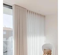 Ultra-Thin Aluminum Alloy Sliding ain Track System, Seamless Ceiling-Mounted Room Divider Rod for Privacy, 9.8ft, Perfect for Ains (White)