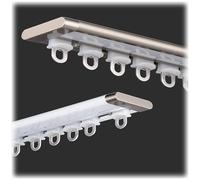 Ultra-Thin Aluminum Ceiling ain Track for Inward Opening - Room Divider Rail Ceiling Mount for Living Room Bedroom Shower - 290cm Cream Single Track