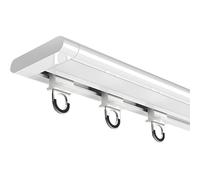 Ultra-Thin Aluminum Ceiling Curtain Track System 11.5ft Sliding Curtain Rod for Room Dividers & Windows Easy Mount Roller Rails White Color Perfect for Home Décor