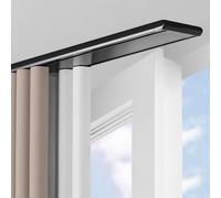 Ultra-Thin Aluminum Curtain Track System for Suspended Ceilings Noise-ReducingCurtain Rail for Living Room & Bedroom Room Dividers (Black 3.8m/12.5ft)