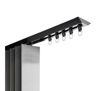 Ultra-Thin Black Ceiling Mount Track Rail 180cm Single Rod for Office & Living Room at Modern Design No Drilling Required