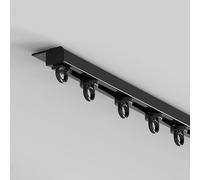 Ultra-Thin Black/White Ceiling Track for Curtains Wall-Mounted Concealed Bay Window Rod 60-600 CM Adjustable Aluminum Rail for Inward-Opening Windows (500cm/4 * 125cm)