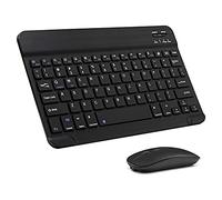 Ultra-thin Bluetooth Keyboard and Mouse Combination, Portable Rechargeable Mouse Set with Wireless Keyboard for Apple iPad iPhone iOS 13 and above, Samsung Tablet Smartphone