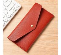 Ultra-thin Cash Envelope Wallet Wear-resistant PU Leather Money Binder Organizer Waterproof Pouch Name Card Holder Male Female lifestyle, Red, 20.0*10.0*2.0, Good