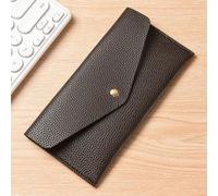 Ultra-thin Cash Envelope Wallet Wear-resistant PU Leather Money Binder Organizer Waterproof Pouch Name Card Holder Male Female lifestyle, Brown, 20.0*10.0*2.0, Good