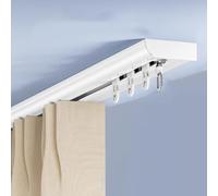 Ultra-Thin Ceiling ain Track 5.2m/17.1ft Single Rail with Mounting Holes Perfect for Bedroom Living Room Dining Room Hotel - White ain Rod Solut