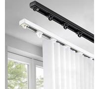 Ultra-Thin Ceiling Curtain Track - Adjustable 1m-5m for Shower & Room Dividers - Wall/Ceiling Mountable - White Color - Perfect for Space Optimization