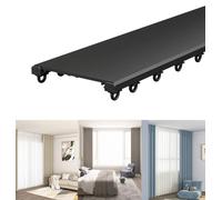 Ultra-thin Ceiling Curtain Track, Aluminum Alloy Double Curtain Track, Invisibility Curtain Rail, Heavy Duty Bay Window Curtain Track with Mute Pulley, Silent Shower Curtain Rail with Fittings(White,1