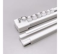 Ultra-Thin Ceiling Curtain Track Set White Straight 1-Line Sliding Curtain Rod System for Room Dividers Includes Accessories (400cm/13.1ft 4 x 100cm)