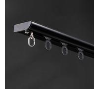 Ultra-Thin Ceiling Curtain Tracks Aluminum Single Curtain Track | Ceiling Mounted Rail Room Divider for Living Room Bedroom(Black,0.9m/3ft)