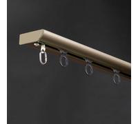 Ultra-Thin Ceiling Curtain Tracks Aluminum Single Curtain Track Ceiling Mounted Rail Room Divider for Living Room/Bedroom(Brass,2m(6.6ft))
