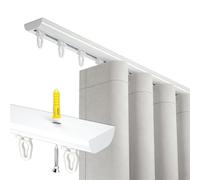 Ultra Thin Ceiling Mount Curtain Track - Aluminum Curtain Rod for Blackout Curtains Invisible Rail for Living Room & Bedroom 160CM (5.2FT) 107mm Room Divider Solution