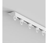 Ultra-Thin Ceiling Track for Curtains Wall-Mounted Bay Window Rod 60-600cm Adjustable Aluminum Rail Inward-Opening Design (White 420cm/4 * 105cm)