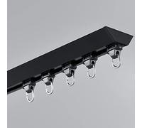 Ultra Thin Ceiling Track Set Adjustable Room Divider & Shower Curtain Rod 300cm (9.8ft) White/Black Perfect for RV Bay Windows & Partitions