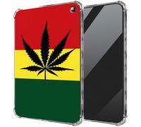 Ultra-Thin Clear TPU Case for Fire 7 Tablet (12th Gen, 2022 Release) and Fire 7 Kids Tablet (12th Gen, 2022 Release) Transparent Anti-Slip Shockproof Protection Cover,Rastafarian Flag with Leaf