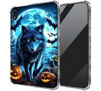 Ultra-Thin Clear TPU Case for iPad Air 11 Inch M3/M2 2025 2024 and iPad Air 5th 4th Generation 10.9 Inch 2022 2020 Transparent Anti-Slip Shockproof Protection Cover,Blue Wolf with Glowing Eyes