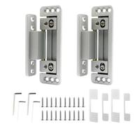 Ultra-Thin Concealed Hinges, 2Pack Hidden Door Hinges Invisible for Secret Door, Heavy Duty 2 Way Adjustable 2-Dimensional Butt Hinge, Zinc Alloy Silent Smooth Fine Hardware for Door Cabinets (Sliver)