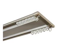 Ultra-Thin Curtain Rails for Window Smooth Glide Ceiling Curtain Track for RV Conjoined Double Drapery Rod for Shower Metal Pole for Camper Complete Accessories(Champagne,390cm(3 * 130cm))