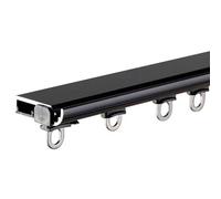 Ultra Thin Curtain Rod Ceiling Mounted Invisible Sliding Rail System 2.7m (8.6ft) Room Divider Curtain Track Stylish Black Design for Seamless Space Separation